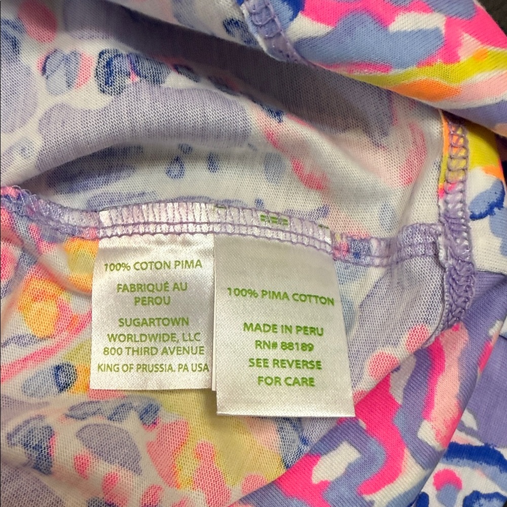 Lilly Pulitzer Lavender Floral Long-Sleeve Shift Dress with Pink & Yellow Print - Picture 4 of 4